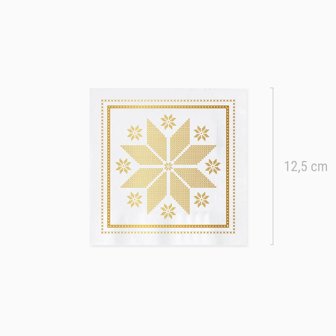 Servilletas Papel Navidad 25 x 25 cm Blanco Jacquard Oro - Image 2