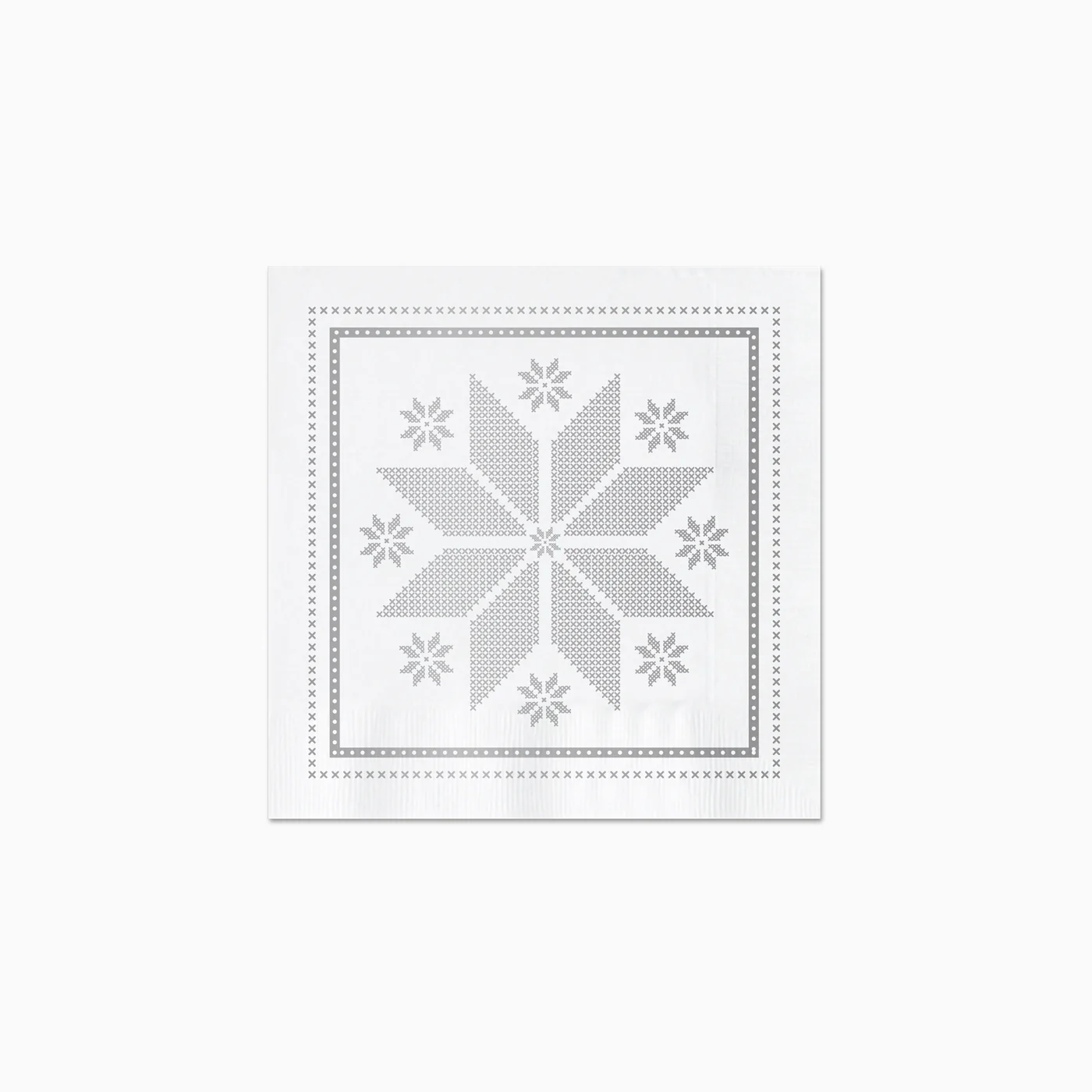 Servilletas Papel Navidad 25 x 25 cm Blanco Jacquard Plata