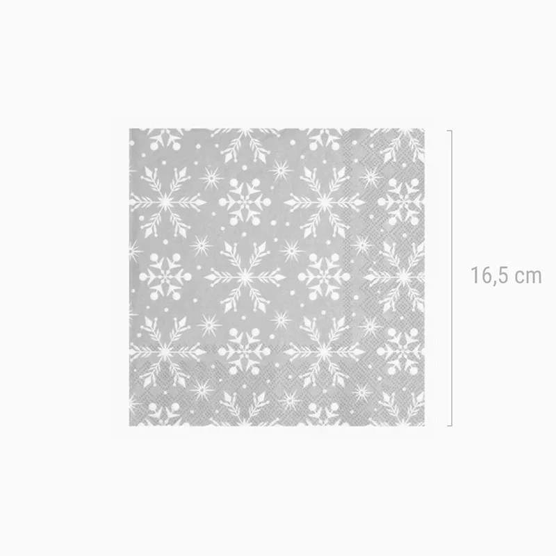 Servilletas Papel Doble Capa Navidad 33 x 33 cm Copo de Nieve Plata - Image 3
