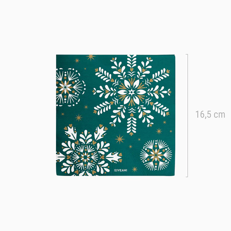 Servilleta Papel Doble Capa Navidad 33 x 33 cm Verde Copos - Image 2
