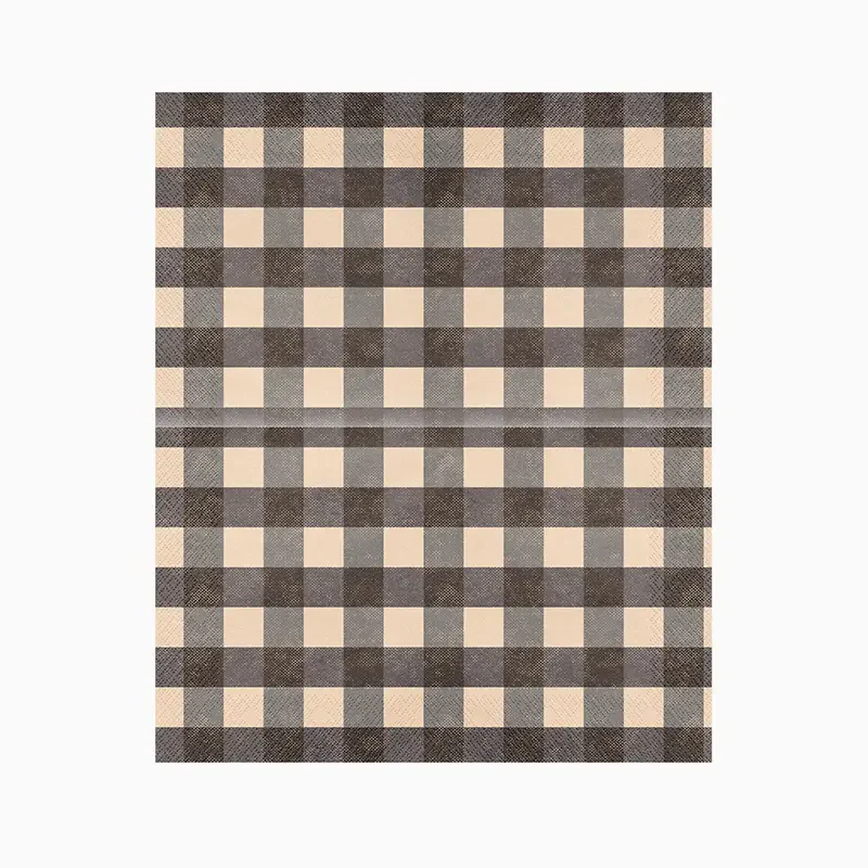 Servilleta Papel 33 x 40 cm Vichy Negro - Image 5