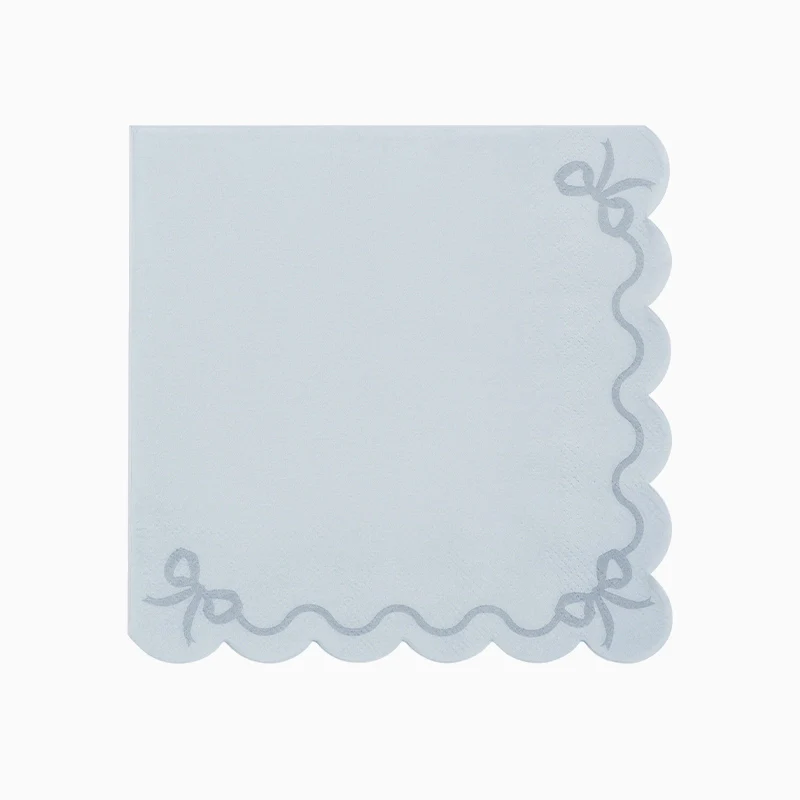 Servilleta Papel con Volantes 33 x 33 cm Lazos Azul Pastel