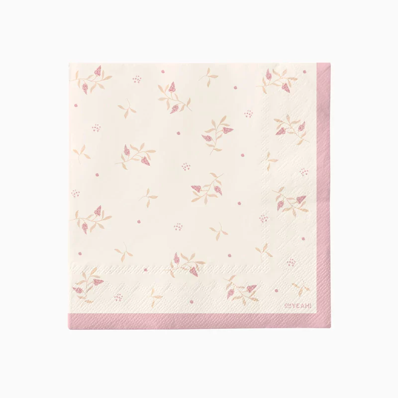 Servilleta Papel Doble Capa 33 x 33 cm Floral Rosa