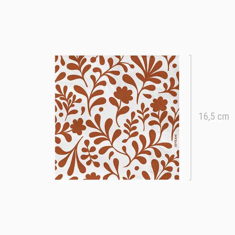 Servilleta Papel Doble Capa 33 x 33 cm Flor Marrón - Image 3