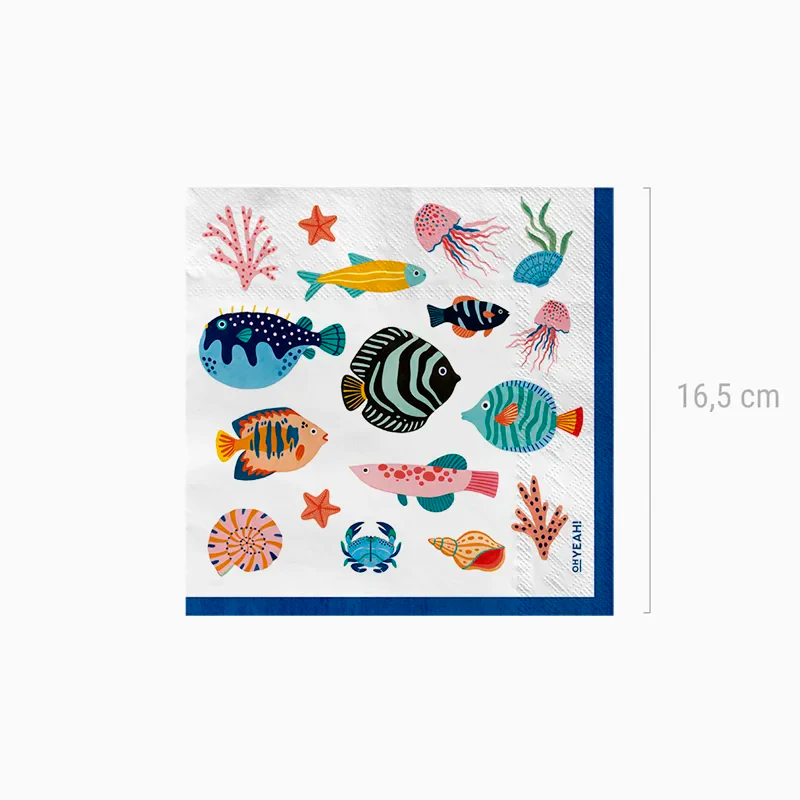 Servilleta Papel Doble Capa 33 x 33 cm Peces + Caja Expositora - Image 5