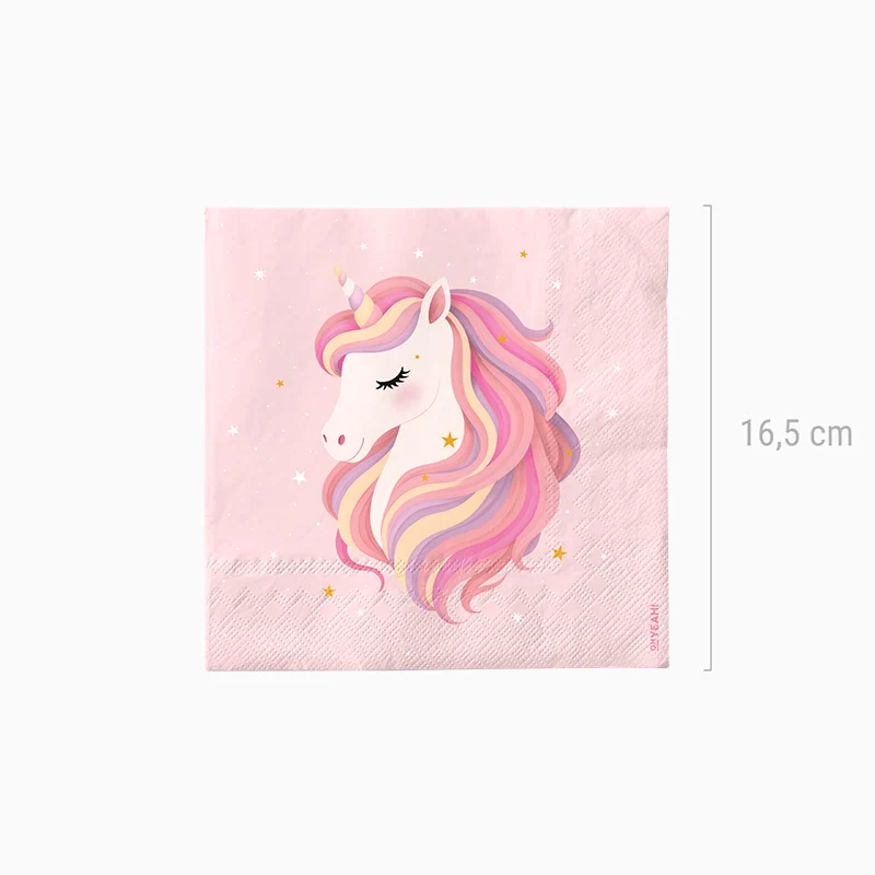 Servilleta Papel Doble Capa 33 x 33 cm Unicornio Baby Rosa - Image 3