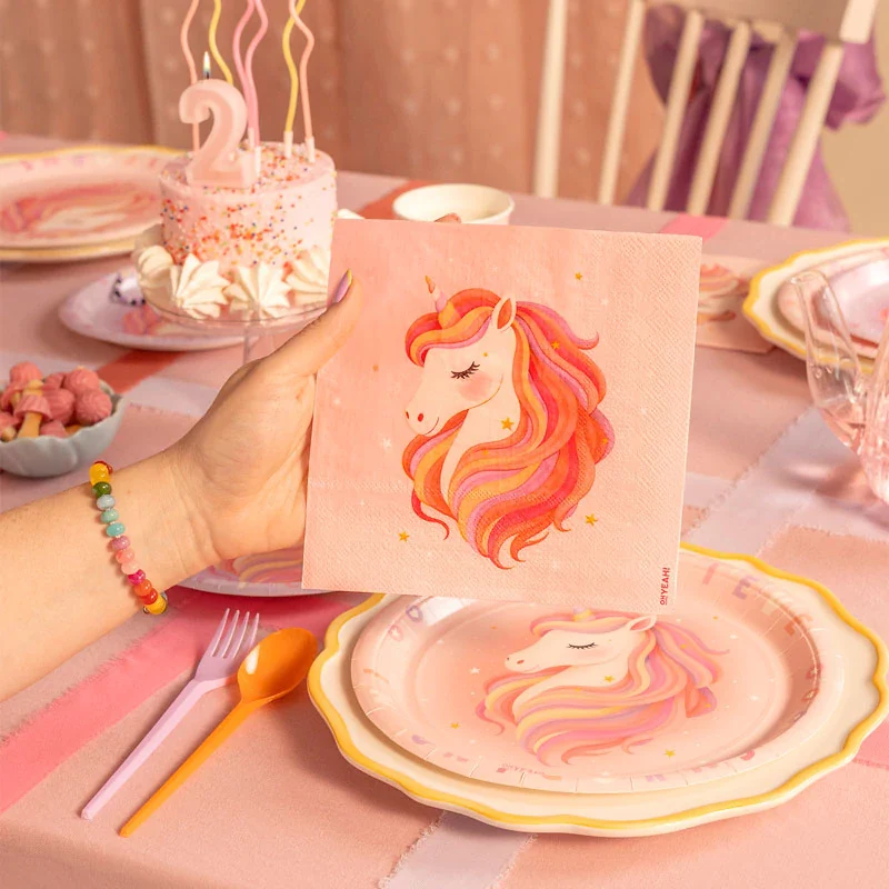 Servilleta Papel Doble Capa 33 x 33 cm Unicornio Baby Rosa - Image 4