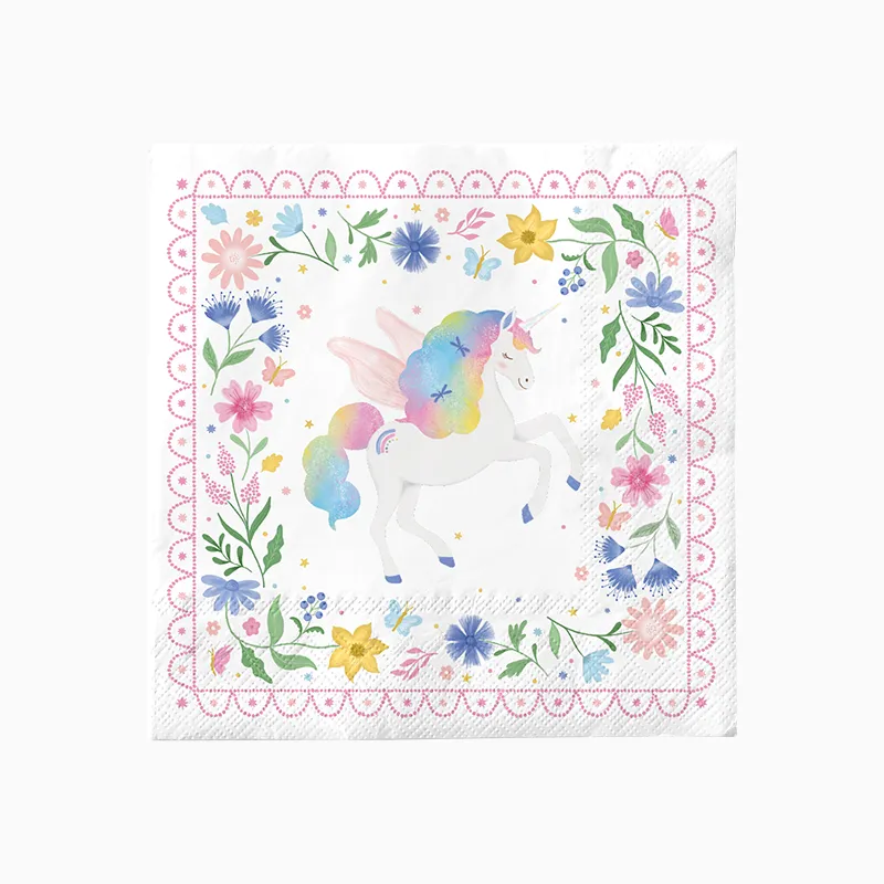 Servilleta Papel Doble Capa 33 x 33 cm Unicornios Mágicos