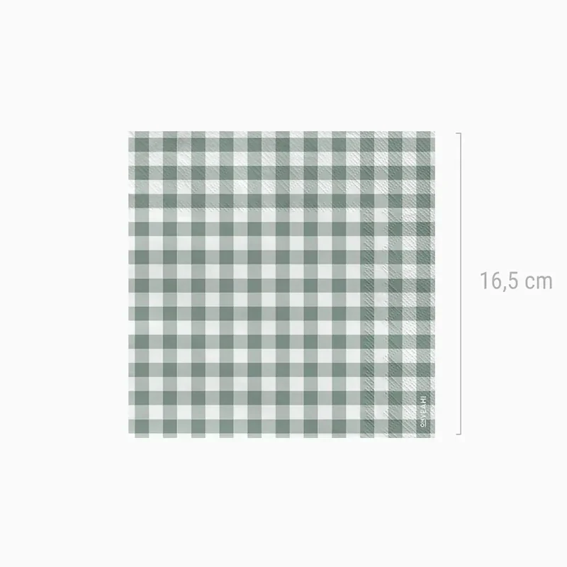 Servilleta Papel Doble Capa 33 x 33 cm Vichy Verde Menta + Caja Expositora - Image 5