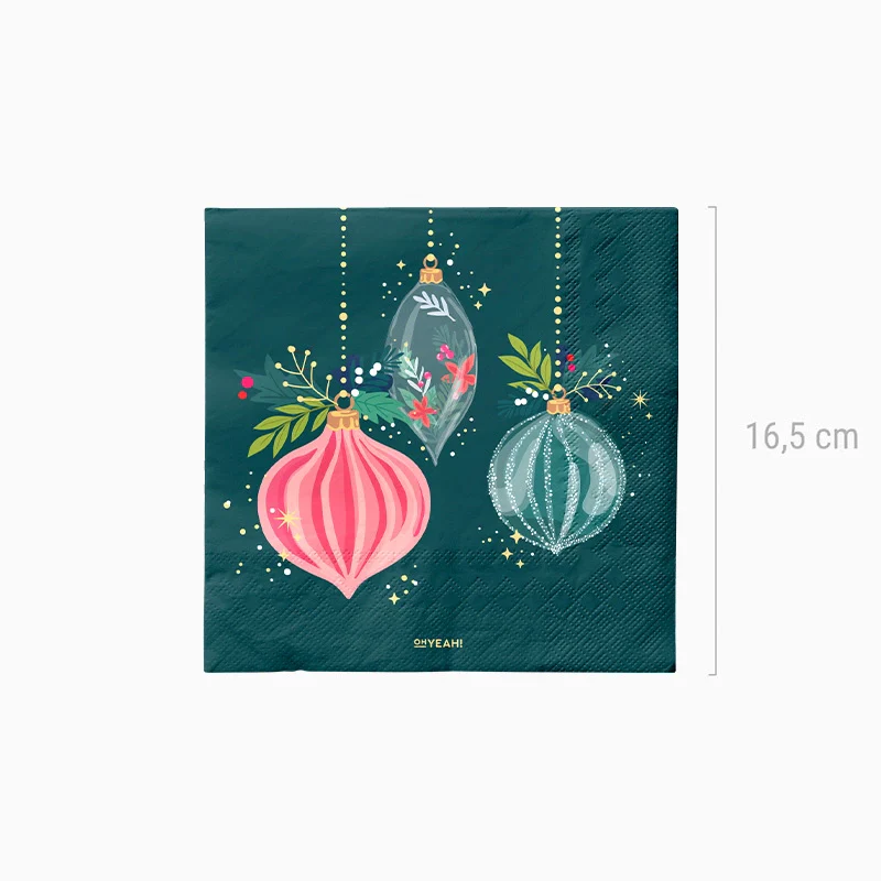 Servilleta Papel Doble Capa Navidad 33 x 33 cm Verde Ornaments - Image 3