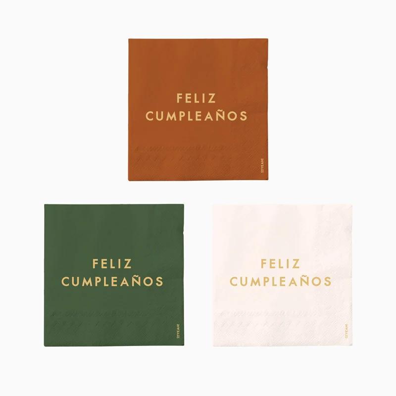 Servilleta Papel Doble Capa 33 x 33 cm Feliz Cumple Color