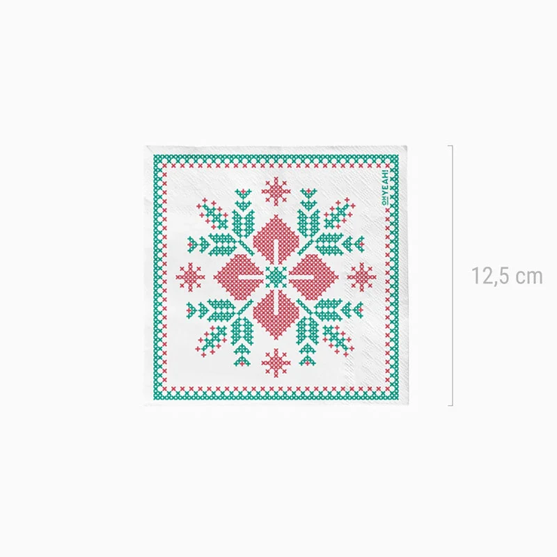 Servilleta Papel Doble Capa Navidad 25 x 25 cm Blanco Bordado Jacquard - Image 3