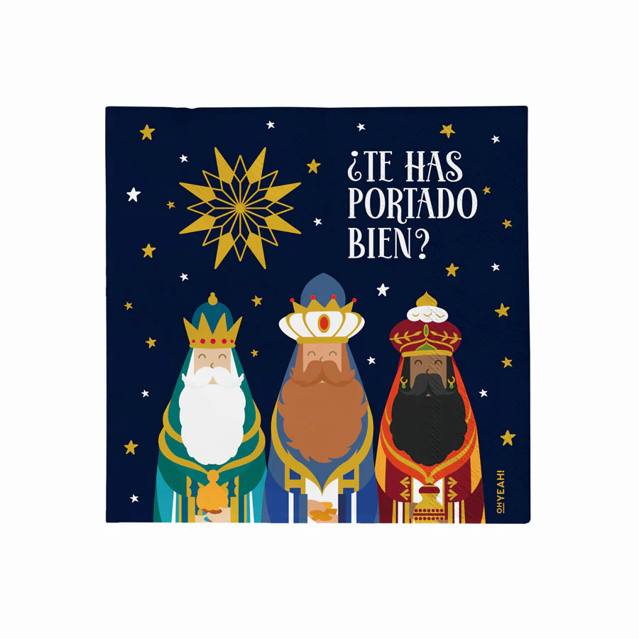 Servilletas Doble Capa Papel 33 x 33 cm Reyes Magos Azul