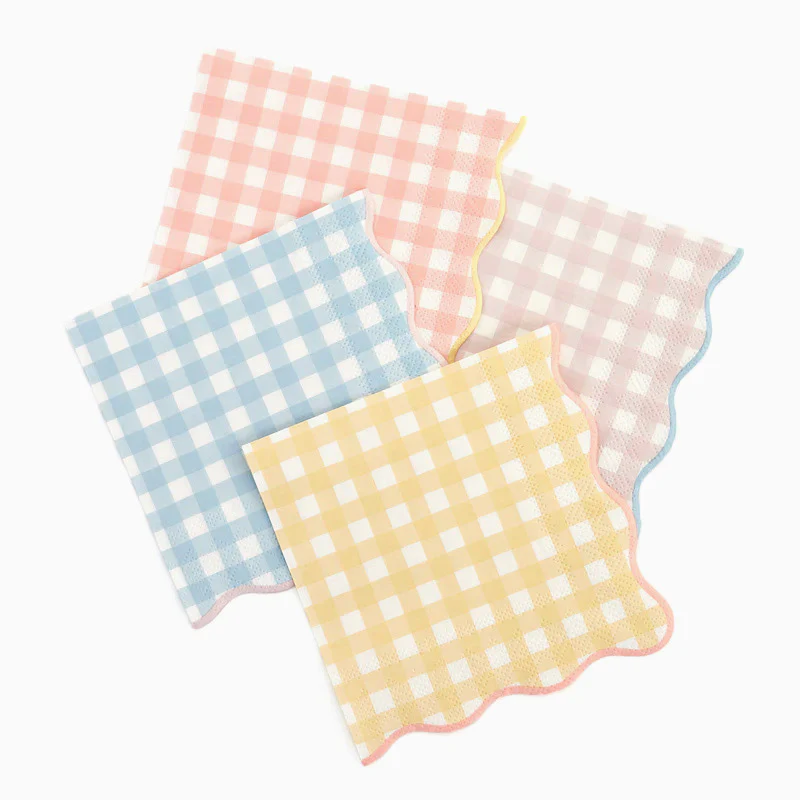 Servilletas Papel Colores Pastel Estampado Vichy - Image 4
