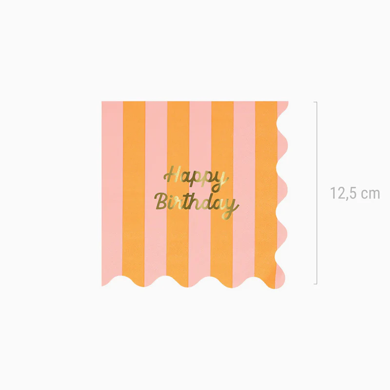 Servilletas Papel "Happy Birthday" 25 x 25 cm Rayas Colores Surtidos - Image 4