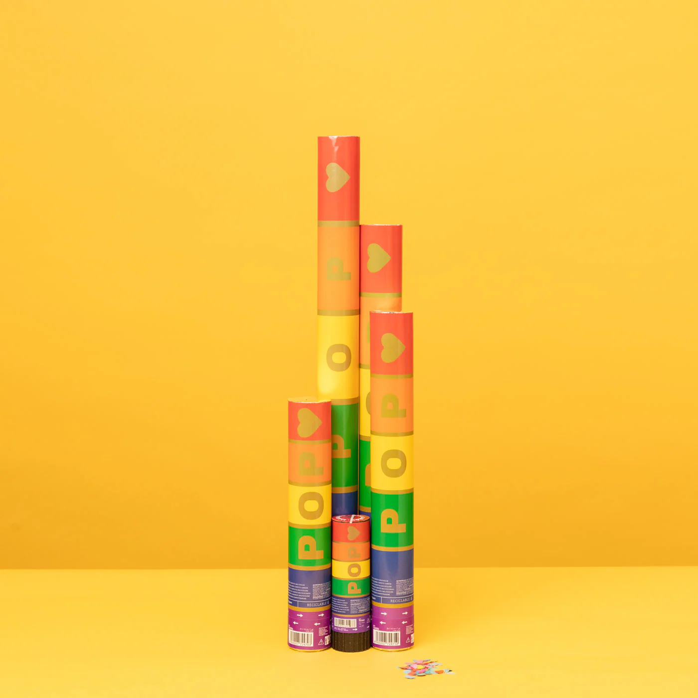 Set 12 Cañones Confeti 60 cm Biodegradable Multicolor + Caja Expositora - Image 4