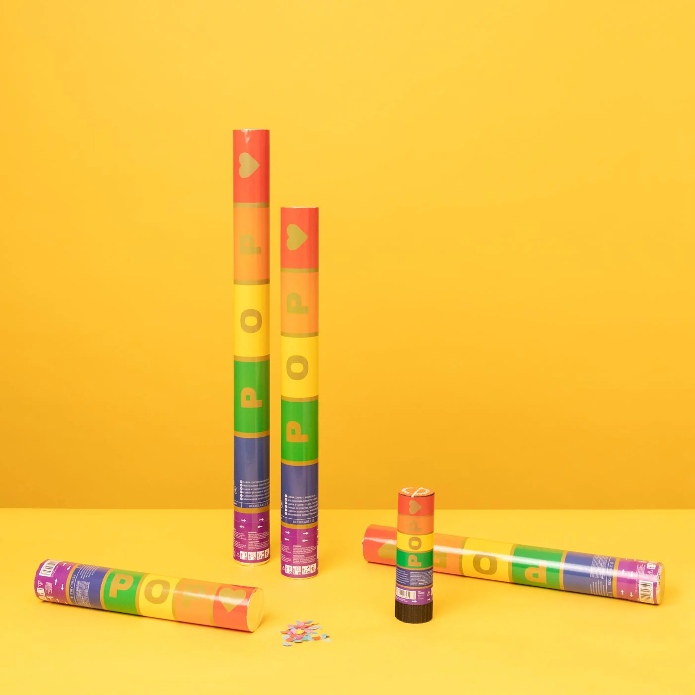 Set 12 Cañones Confeti 60 cm Biodegradable Multicolor + Caja Expositora - Image 6