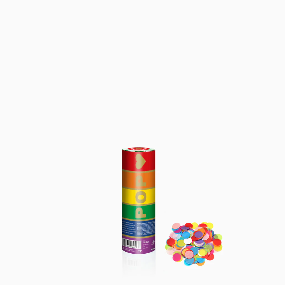Set 24 Mini Cañones Confeti 15 cm Biodegradable Multicolor + Caja Expositora - Image 2