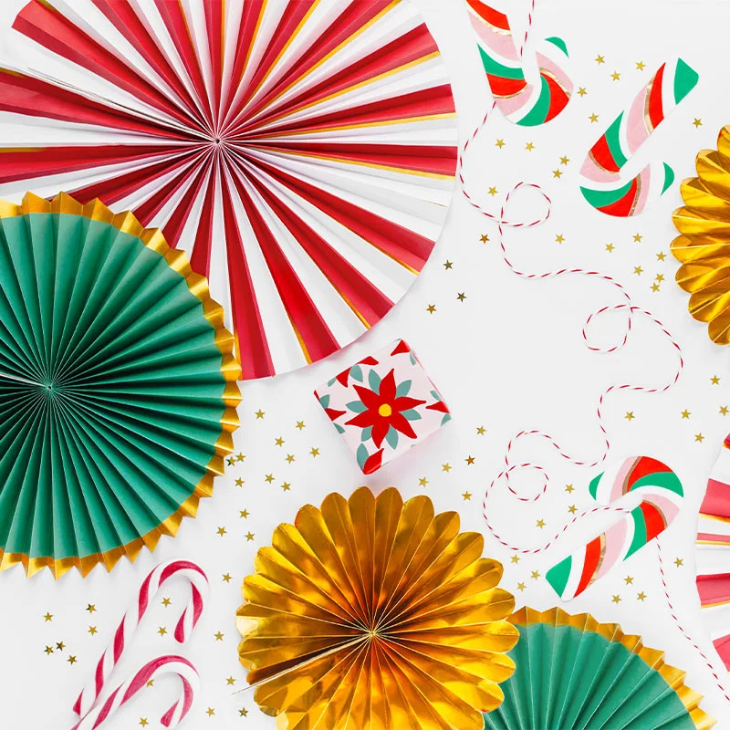 Set Abanicos Papel 20 - 25 - 30 cm Navidad - Image 2