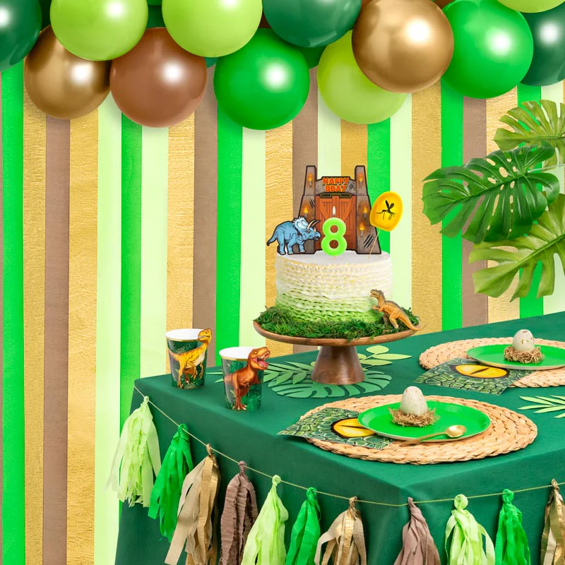Set Arco Globos Látex y Cortina Papel Crepé Verde - Image 2