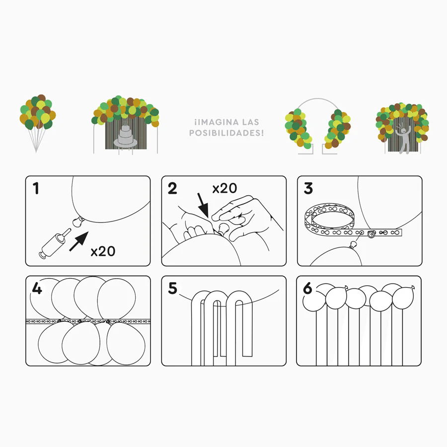 Set Arco Globos Látex y Cortina Papel Crepé Verde - Image 4