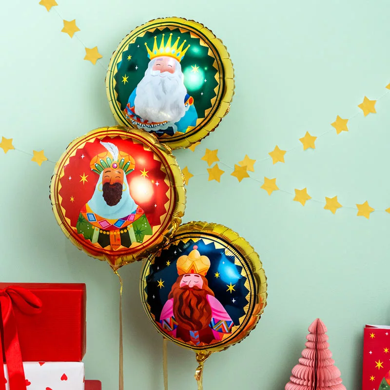 Set Globos Foil Redondo Ø 43 cm Noche de Reyes Magos - Image 2