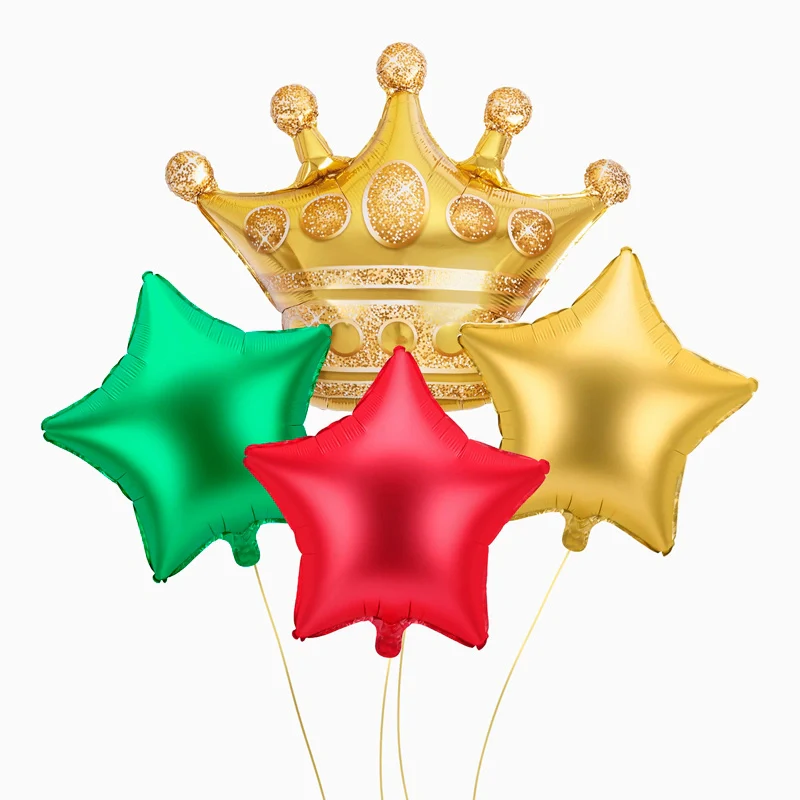Set Globos Foil Reyes Magos Estrella y Corona