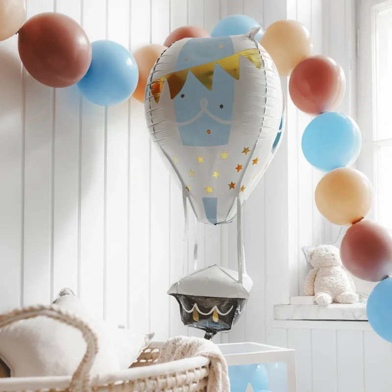 Set Globos Látex con Conector Ø 33 cm Nude. Blanco y Azul Pastel - Image 2