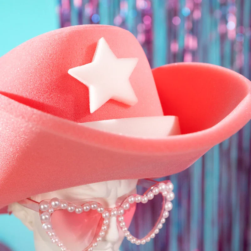 Sombrero Goma Espuma Cowboy Rosa Despedida - Image 5