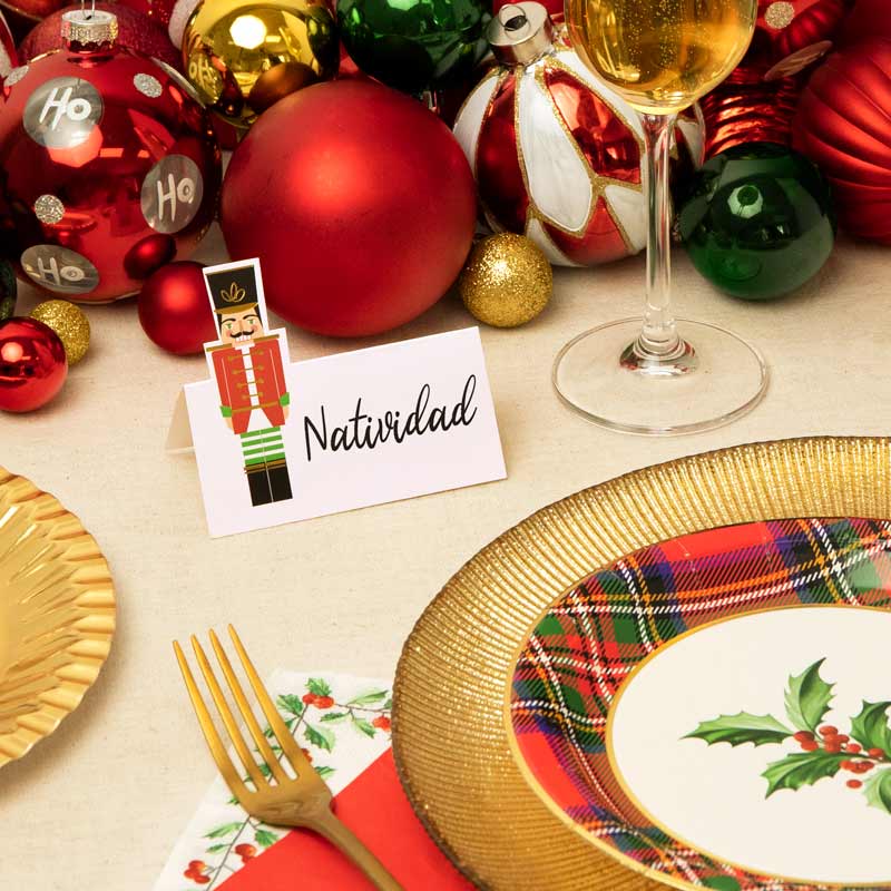 Tarjeta Marcasitios Cartón Navidad 9 x 9 cm Cascanueces