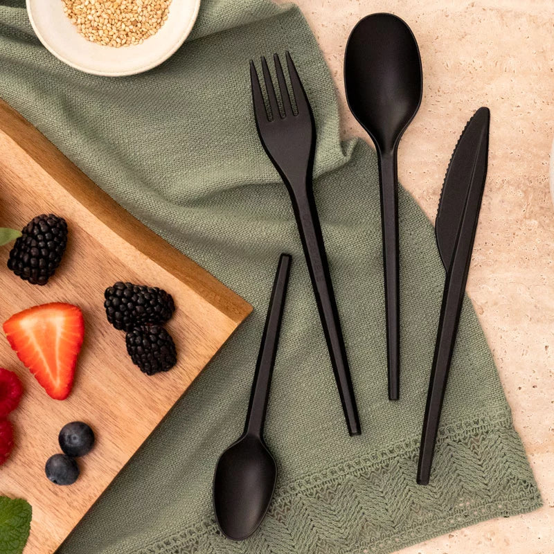 Tenedor CPLA Compostable Negro - Image 2
