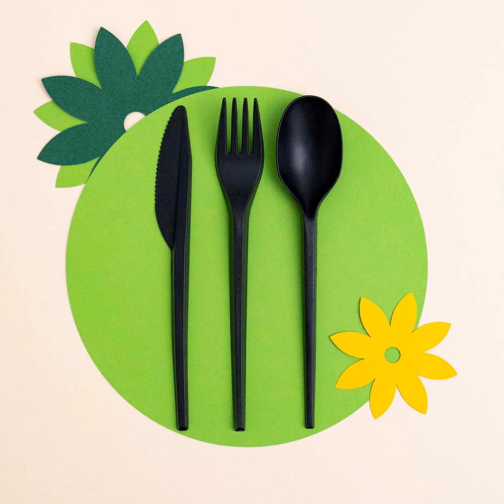 Tenedor CPLA Compostable Negro - Image 3