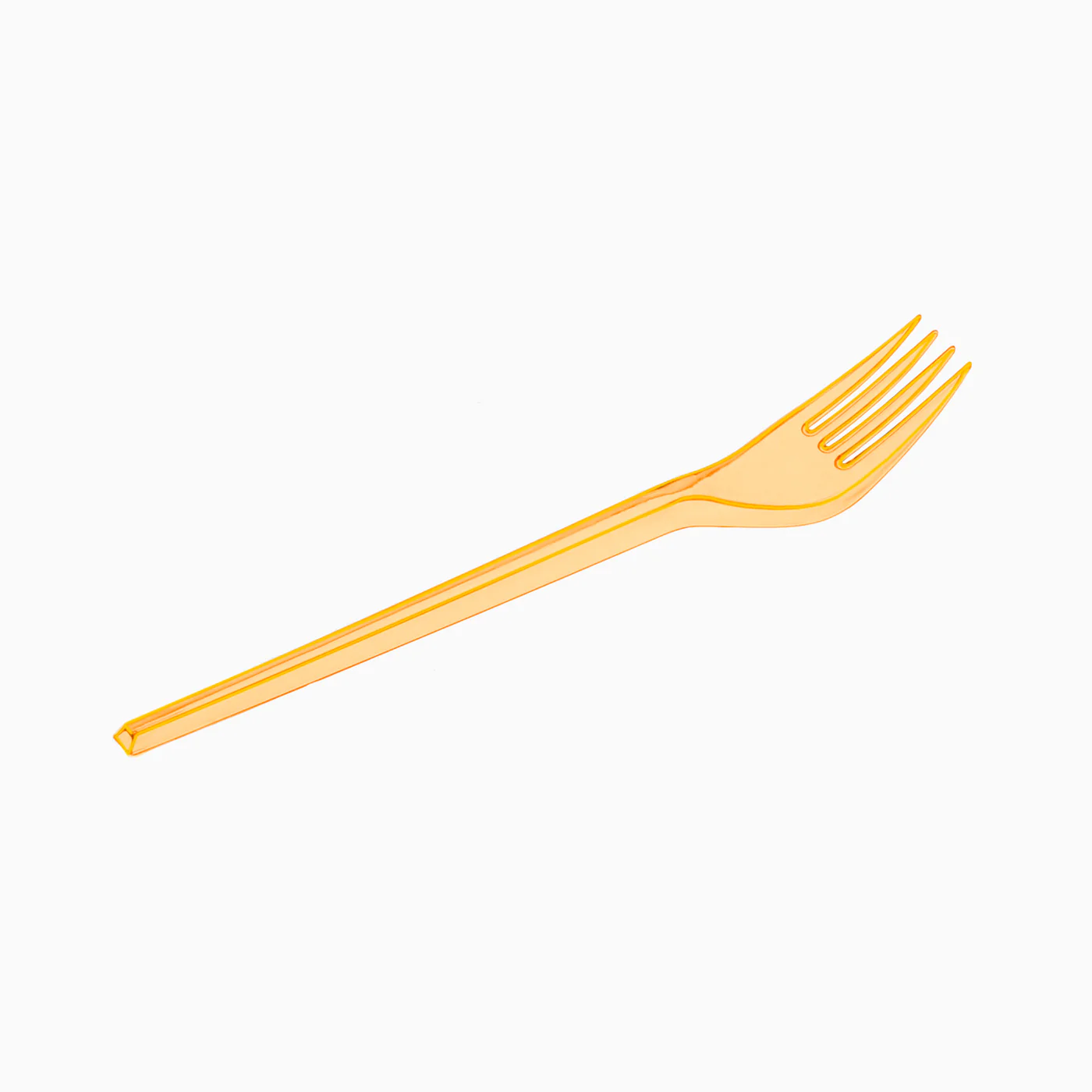 Tenedor Plástico Flúor 16.5 cm Naranja