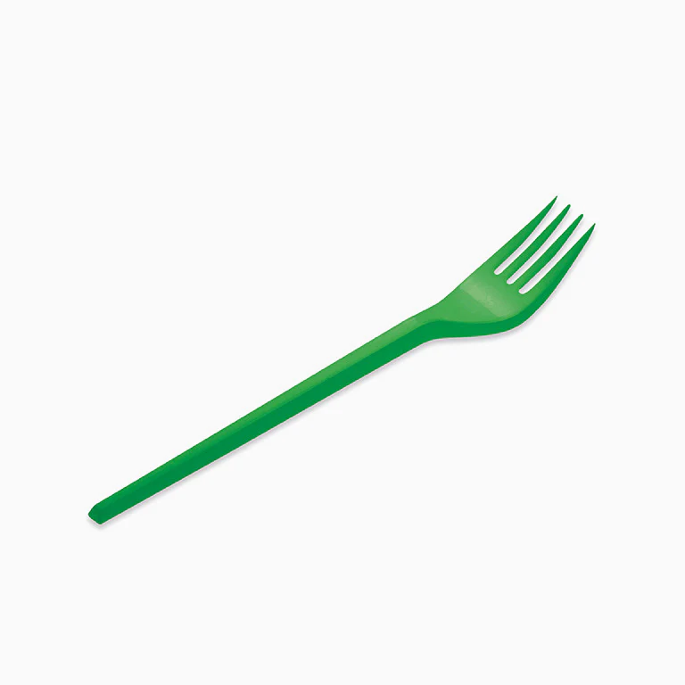 Tenedor Plástico Reutilizable 16.5 cm Verde