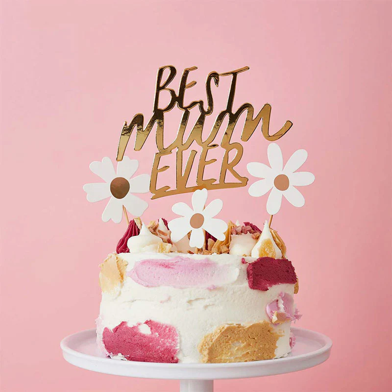 Topper "Best Mum Ever" Oro Rosa - Image 2
