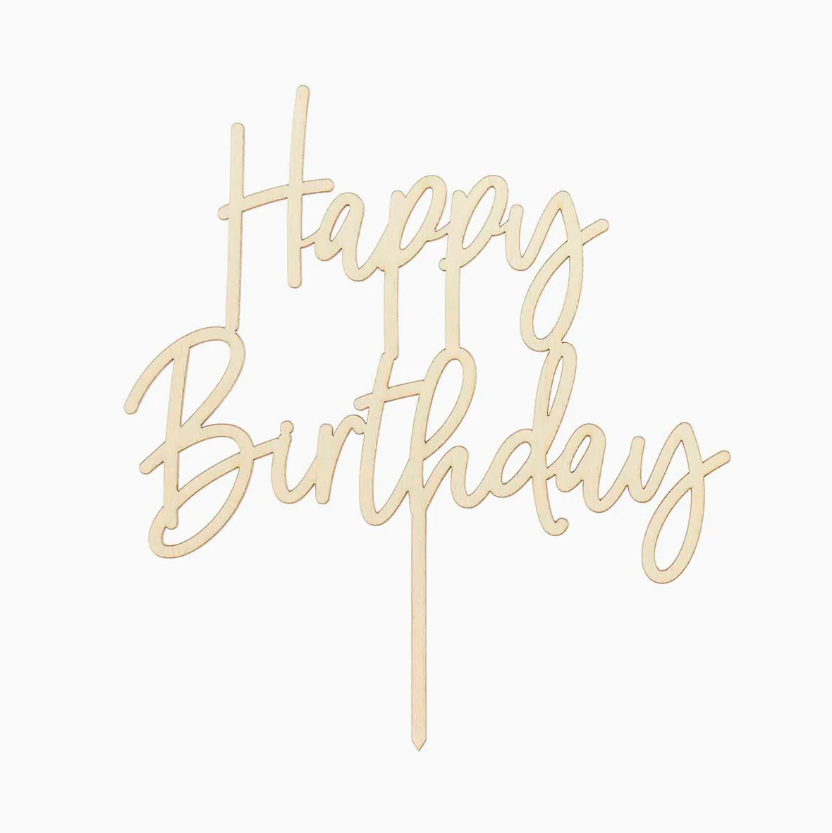 Topper Tarta Happy Birthday Madera