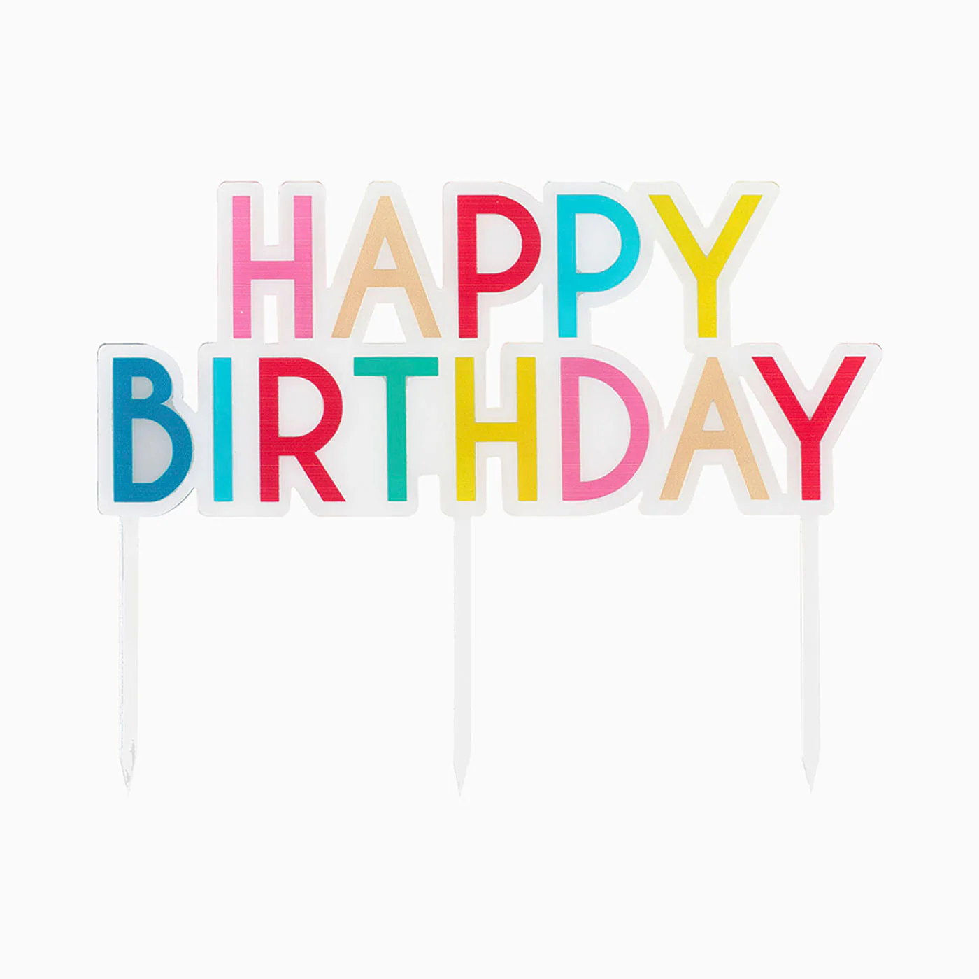 Topper Tarta Happy Birthday Multicolor