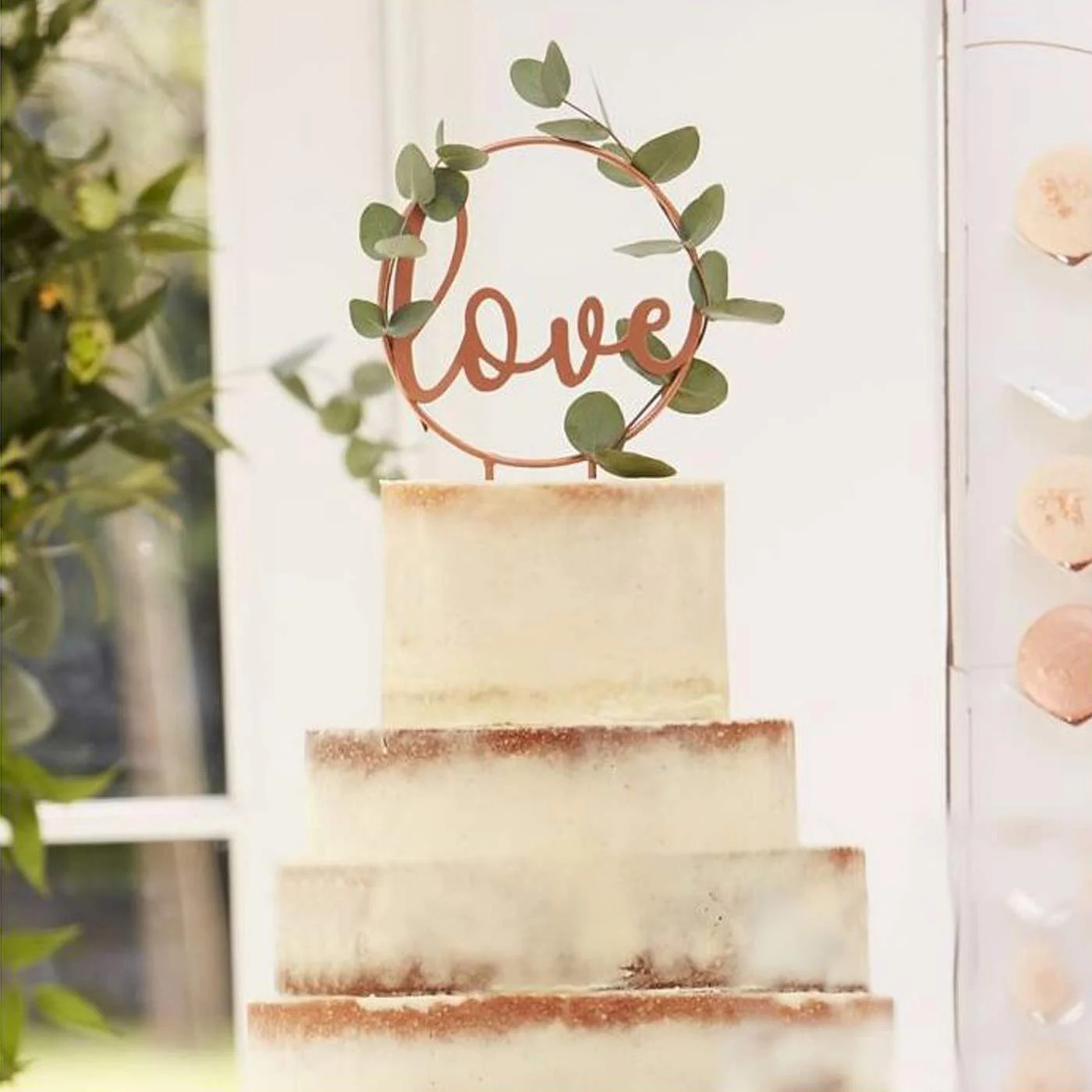 Topper Tarta "Love" Oro Rosa - Image 2