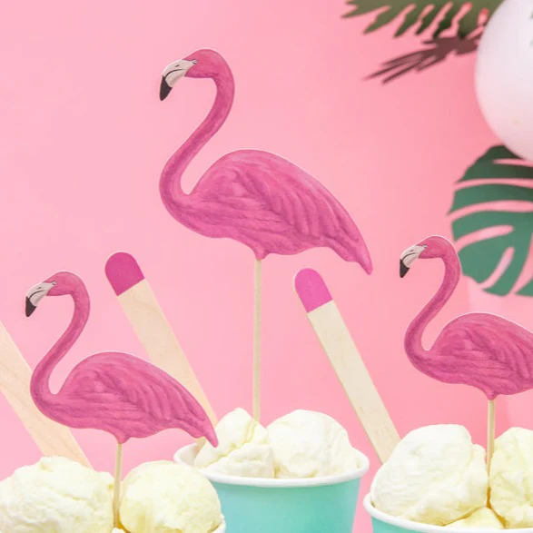 Topper Tarta Cartón Flamingo - Image 2