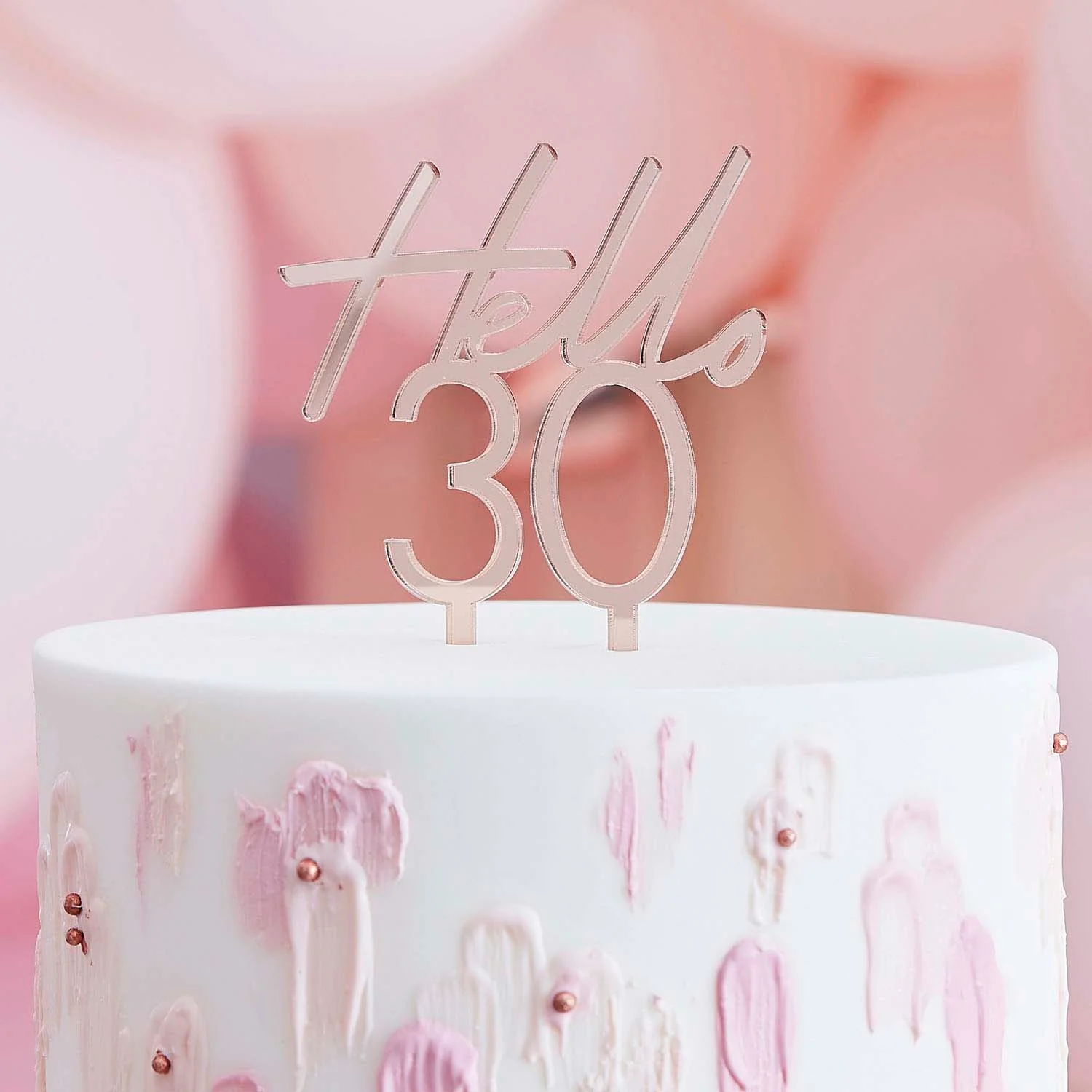 Topper Cumpleaños Oro Rosa 'Hello 30' - Image 3