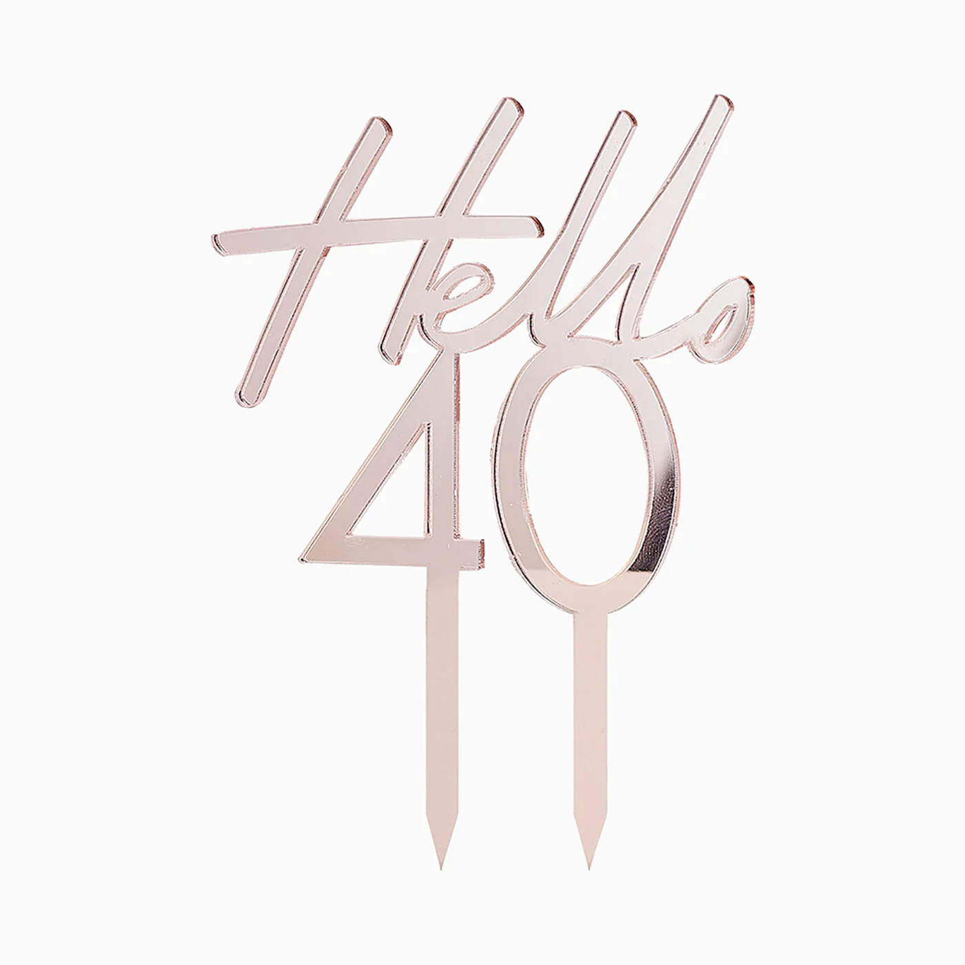 Topper Cumpleaños Oro Rosa 'Hello 40'