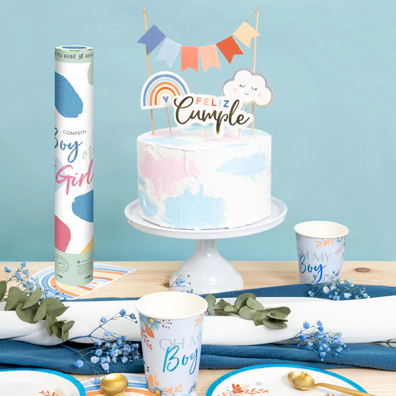 Toppers Cumple Boho Chic Azul Pastel - Image 2
