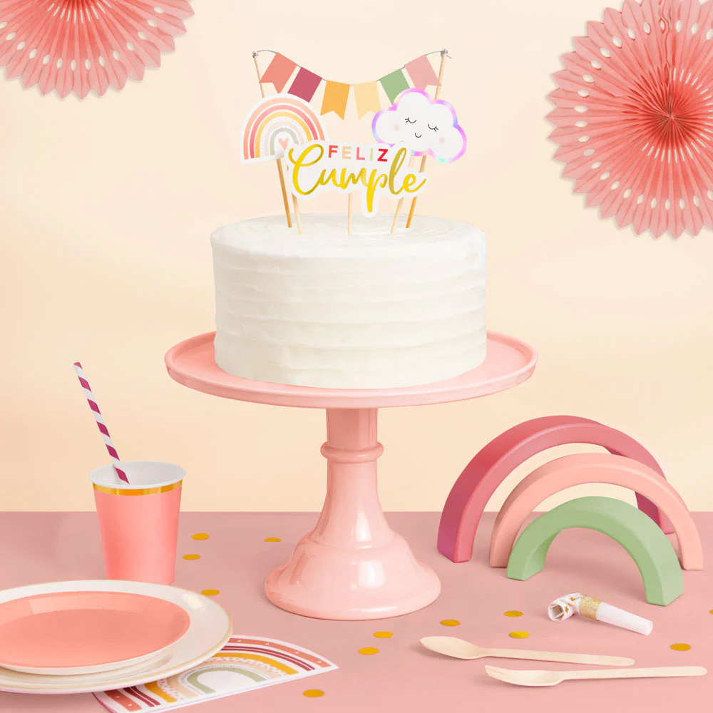 Toppers Tarta Boho Chic Rosa Pastel - Image 2