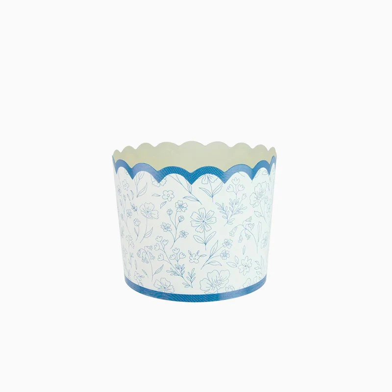 Vasitos Cartón 7 x 6 cm Floral Azul