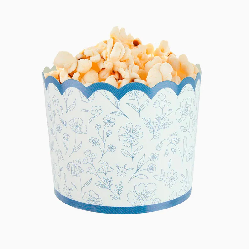 Vasitos Cartón 7 x 6 cm Floral Azul - Image 2