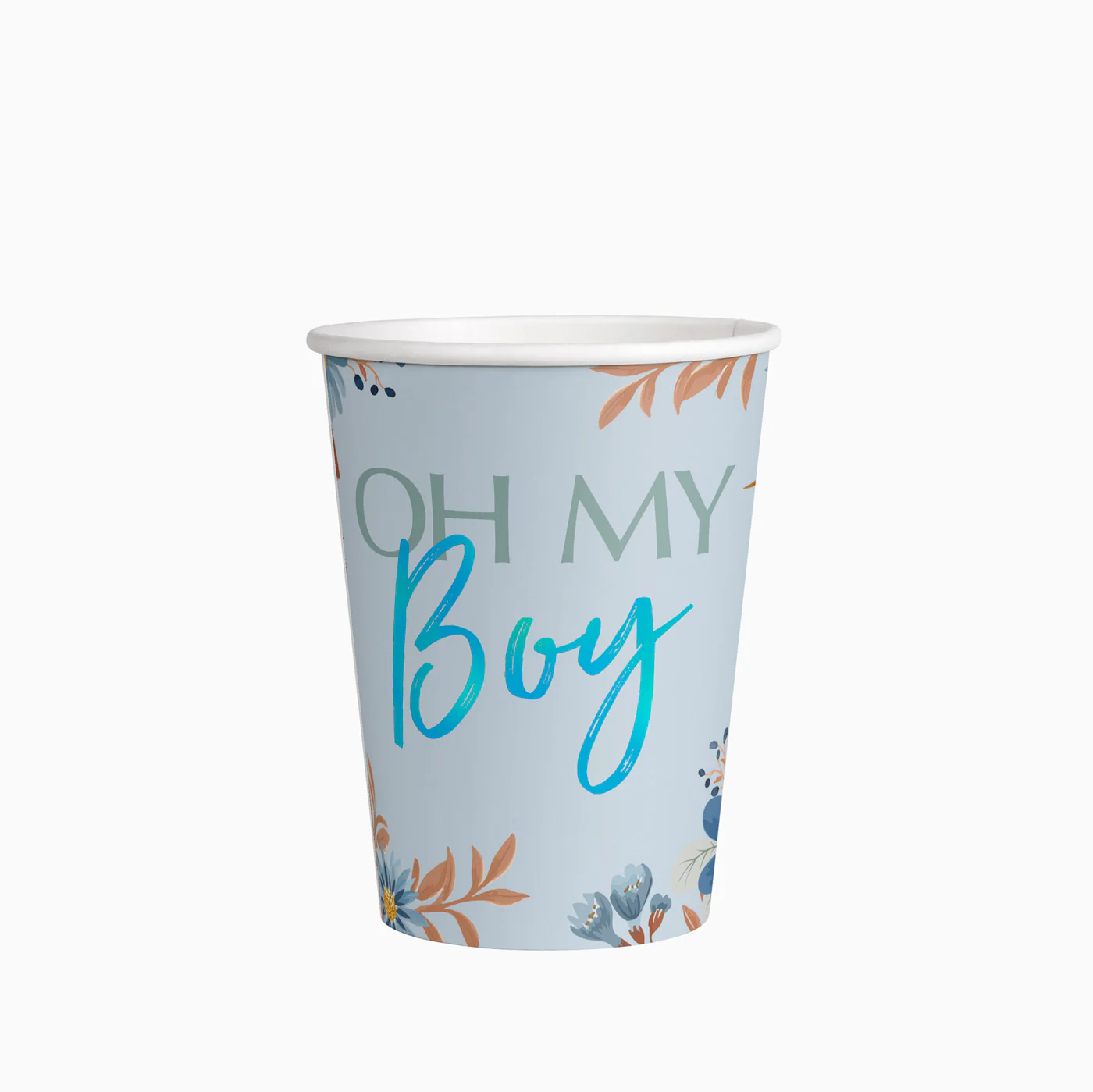 Vaso Cartón 270 cc Oh My Boy Azul Pastel