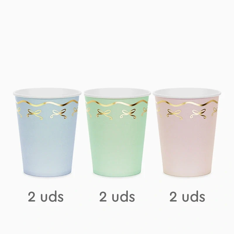 Vaso Cartón 220 cc Borde Lazo Metalizado - Image 3