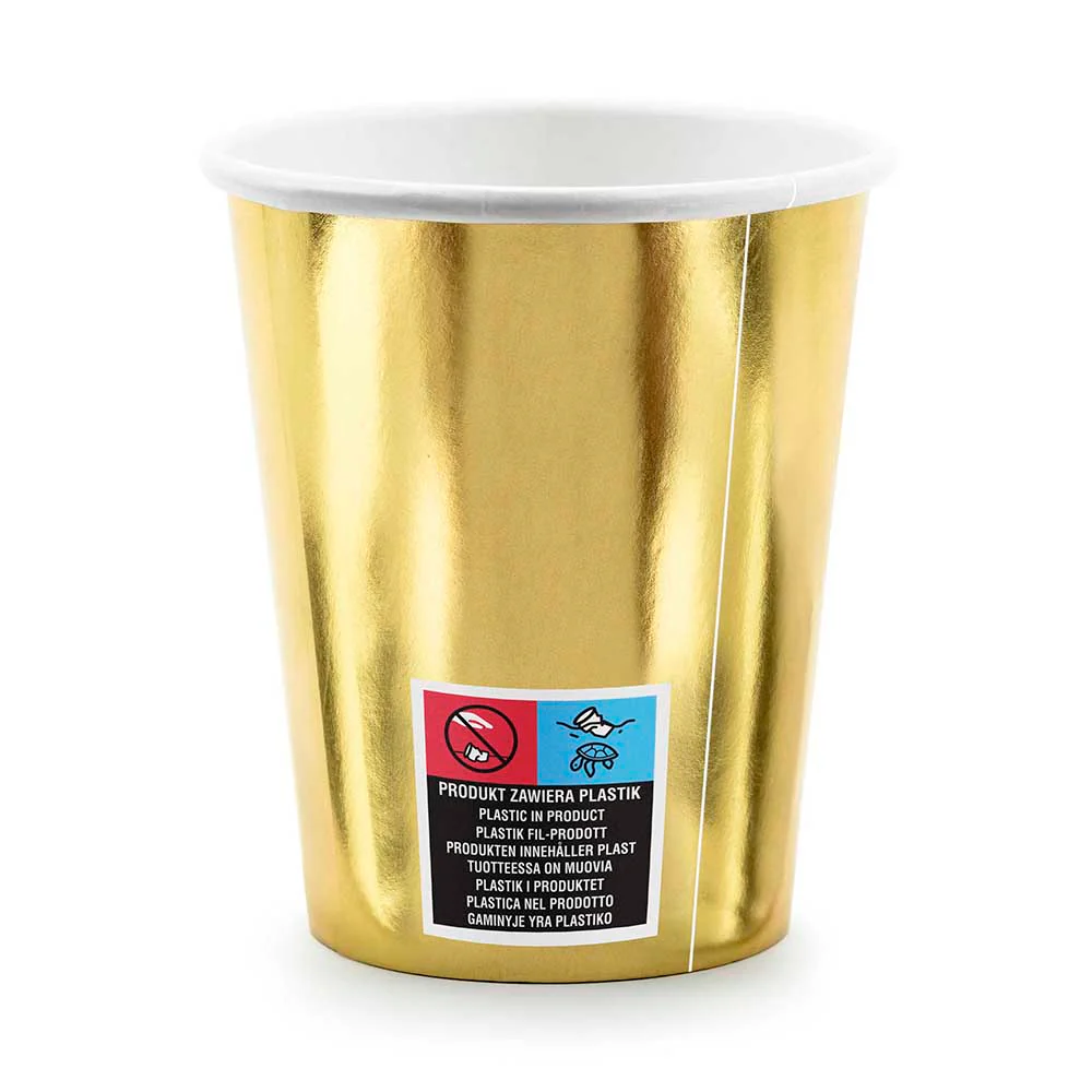 Vaso Cumpleaños Cartón 220 cc Oro '40th Birthday' - Image 5