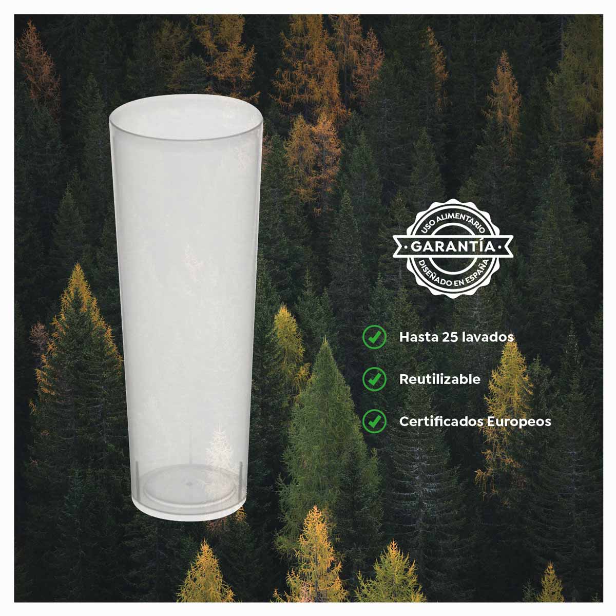 Vaso Cubata Tubo Plástico PP Reutilizable 300 cc Transparente (6 uds) - Image 5