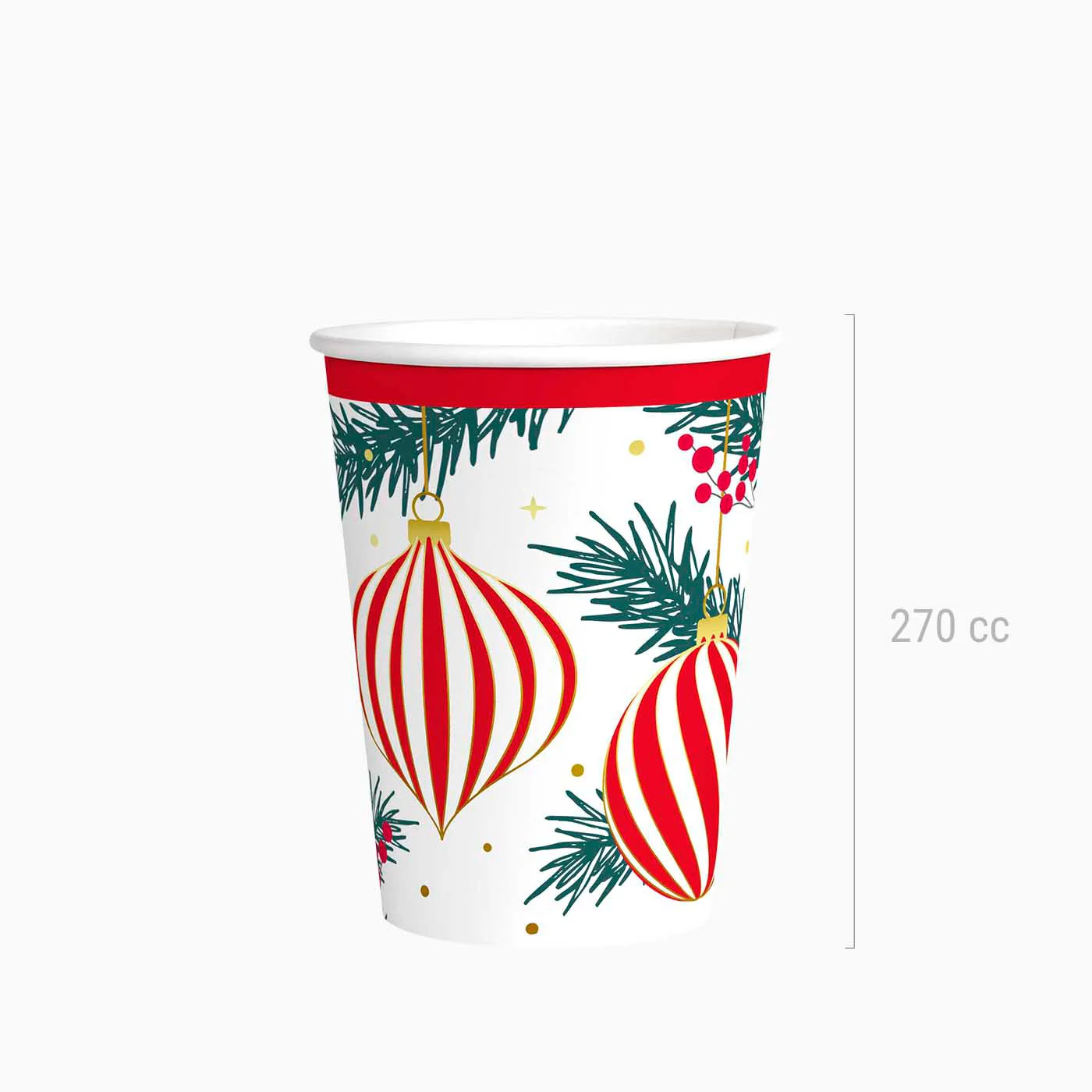 Vaso Cartón Navidad 270 cc Adornos - Image 2